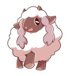  :3 :d artsy-rc commentary english_commentary full_body gen_8_pokemon highres looking_at_viewer no_humans open_mouth pokemon pokemon_(creature) simple_background smile white_background wooloo 