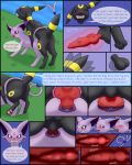  4:5 absurd_res all_fours animal_genitalia animal_penis animal_pussy black_bars canid canine canine_penis canine_pussy clenched_teeth comic doggystyle duo eeveelution english_text erection espeon female feral feral_on_feral from_behind_position gau_(artist) genitals hi_res letterbox male male/female mammal nintendo orgasm penis pok&eacute;mon pok&eacute;mon_(species) pok&eacute;mon_mystery_dungeon pussy sex teeth text umbreon video_games wet 