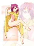  1girl barefoot cape graphite_(medium) millipen_(medium) naked_cape onnaski solo traditional_media yuusha_ou_gaogaigar_final yuusha_series 