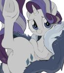  butt cape clothing cottonbudfilly equid female feral friendship_is_magic hi_res horn looking_at_viewer mammal mature_female my_little_pony rarity_(mlp) simple_background smile unicorn white_background 