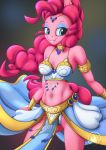  anthro anthrofied bedroom_eyes belly_dancer big_breasts breasts clothing equid equine female friendship_is_magic hi_res horse looking_at_viewer mammal my_little_pony mysticalpha narrowed_eyes panties pinkie_pie_(mlp) pony seductive smile solo underwear 