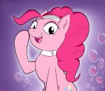  asajiopie01 bubble equid female feral friendship_is_magic hair looking_at_viewer mammal my_little_pony open_mouth pink_body pink_hair pinkie_pie_(mlp) smile solo 