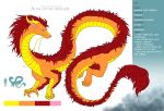  4_toes asian_mythology dragon east_asian_mythology eastern_dragon feral hair hi_res jay-kuro model_sheet mythology red_hair solo toes yellow_eyes 