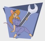  anthro barefoot chip_&#039;n_dale_rescue_rangers disney english_text eyewear female gadget_hackwrench goggles goggles_on_head hi_res looking_at_viewer mammal mouse murid murine pinup pose rodent solo teer text tools wrench 