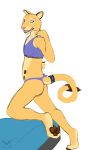  anthro bikini bra bright clothing felid feline female flat_chested hi_res lion mammal pantherine pinup pose solo swimwear underwear wolfywetfurr_artist 