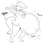  abdominal_bulge anthro bell bell_collar belly big_belly braixen collar dawmino digestion hi_res male male_pred monochrome nintendo open_mouth oral_vore pok&eacute;mon pok&eacute;mon_(species) rumbling_stomach solo sound_effects stretching struggling thick_thighs video_games vore yawn 