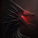  1:1 2019 black_body black_scales digital_media_(artwork) dragon headshot_portrait hi_res open_mouth portrait red_eyes scales soulsplosion teeth tongue 