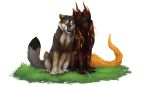  2019 alpha_channel black_nose canid canine canis digital_media_(artwork) grass hi_res horn mammal orange_eyes simple_background soulsplosion transparent_background wolf 