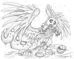  2018 5:4 anthro avian bird bubo_(genus) clothing felid flinters football_(disambiguation) football_helmet football_player football_uniform gryphon male mammal monochrome mythological_avian mythology owl pantherine pheagle snow snow_leopard snowy_owl solo torn_clothing transformation true_owl 