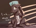  2020 apron bashful blush clothing dialogue english_text equid equine feral friendship_is_magic kam male mammal my_little_pony pose pterippus shy solo text thunderlane_(mlp) wings 