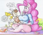  absurd_res anthro anthrofied beverage big_breasts blue_eyes bodily_fluids breasts clothing controller crossed_legs drinking drooling equid equine female flicker-show friendship_is_magic group hands-free_bubble_tea hi_res horn male mammal meme my_little_pony nipple_outline pinkie_pie_(mlp) pound_cake_(mlp) pterippus pumpkin_cake_(mlp) saliva sitting thick_thighs tight_clothing unicorn wings 