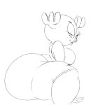  anthro big_butt breasts butt cartoon_network clothed clothing female hi_res horn humanoid looking_back mammal monochrome narrowed_eyes neom-daddy penny_fitzgerald presenting presenting_hindquarters simple_background sitting smile solo the_amazing_world_of_gumball thick_thighs white_background wide_hips 