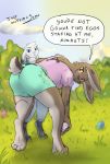  annoyed anthro bent_over breasts butt difference_(webcomic) duo easter egg female hi_res holidays jessica_(difference) lagomorph leporid mammal rabbit ruby_(difference) seductive themuffinly 