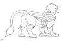  2020 armor avian beak black_and_white digital_media_(artwork) feathered_wings feathers female feral genitals gryphon monochrome mythological_avian mythology pussy quadruped side_view signature simple_background solo tail_tuft talons tuft white_background wings zafara_(artist) 