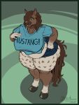  anthro big_breasts breasts brown_hair ear_piercing ear_ring equid equine greasymojo hair hi_res horse looking_at_viewer mammal piercing slightly_chubby solo thick_thighs wide_hips 