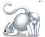 absurd_res anus ass_up balls bent_over butt cloufy cute_face digital_media_(artwork) feral fur genitals hi_res looking_back male mammal nude ori ori_and_the_blind_forest solo video_games white_body white_fur 