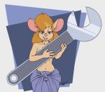  anthro bedroom_eyes chip_&#039;n_dale_rescue_rangers convenient_censorship disney english_text female gadget_hackwrench hi_res looking_at_viewer mammal mouse murid murine narrowed_eyes rodent seductive solo teer text tools wrench 