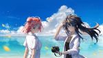  2girls camera clouds sky water yahari_ore_no_seishun_love_come_wa_machigatteiru. yuigahama_yui yukinoshita_yukino yuuki_mix 