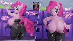  16:9 3d_(artwork) 4k absurd_res anthro big_breasts big_butt breasts butt clothed clothing dialogue digital_media_(artwork) equid equine female friendship_is_magic hi_res horse huge_breasts locker_room mammal moorsheadfalling my_little_pony pinkie_pie_(mlp) pony solo topless widescreen 