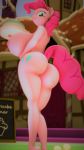  3d_(artwork) 9:16 anthro anthrofied big_breasts big_butt breasts butt cake digital_media_(artwork) equid female food friendship_is_magic hi_res huge_breasts looking_back mammal my_little_pony nipples nude pinkie_pie_(mlp) rear_view solo text veryfluffy 