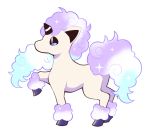  artsy-rc commentary english_commentary from_side galarian_ponyta gen_8_pokemon glint highres no_humans pokemon pokemon_(creature) signature simple_background solo standing standing_on_three_legs white_background 