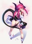  ass elizabeth_bathory fate/grand_order heels horns masturbation mhk_(mechamania) pantsu panty_pull pointy_ears pussy_juice skirt_lift tail 