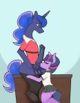  age_difference animal_genitalia animal_penis antelon balls clothing equid equine_penis eyes_closed female friendship_is_magic genitals hi_res horn licking mammal my_little_pony oral penile penis penis_lick princess_luna_(mlp) school_uniform sex tongue tongue_out twilight_sparkle_(mlp) undressing unicorn uniform younger_female 