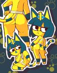  animal_crossing ankha_(animal_crossing) anthro butt domestic_cat felid feline felis female frown humanoid looking_back mammal multiple_poses nintendo pose solo starpopfever video_games wraps 