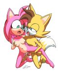  accessory amy_rose anthro arm_grab balls barefoot blue_eyes bodily_fluids breast_grab breasts brown_hair canid canine cum cum_in_pussy cum_inside cum_on_ground cum_on_leg cum_on_penis cum_splatter dash-the-cheetah dipstick_tail drooling duo erection eulipotyphlan fan_character female fox from_behind_position fur genital_fluids genitals hair hair_accessory hairband half-closed_eyes hand_on_breast hand_on_hand hedgehog hi_res kale_the_fox kneeling leg_grab male male/female mammal multicolored_tail narrowed_eyes navel nipples nude open_mouth penetration penis pink_body pink_fur pussy raised_tail saliva sex sonic_the_hedgehog_(series) tongue tongue_out vaginal vaginal_penetration yellow_body yellow_fur 