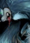  2008 anthro black_background blood blood_on_mouth blue_body blue_fur bodily_fluids claws eulipotyphlan fur green_eyes male mammal nashico623 open_mouth sharp_teeth simple_background solo sonic_the_hedgehog_(series) sonic_the_werehog sonic_unleashed teeth were wereeulipotyphlan werehog 