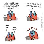  &lt;3 1:1 blue_body blue_fox_(foxes_in_love) blue_fur canid canine comic computer couple_(disambiguation) cup dialogue duo english_text feral fox foxes_in_love fur green_body green_fox_(foxes_in_love) green_fur hi_res laptop mammal text 