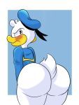  3:4 anatid anseriform anthro avian big_butt bird blush butt disney donald_duck duck hi_res looking_at_viewer looking_back male nathanatwar 