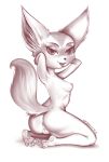  2020 aggressive_retsuko anthro anus big_ears blush breasts butt canid canine claws ear_tuft female fennec fenneko fluffy fluffy_tail fox fur genitals hi_res high-bear humanoid_pointy_ears inner_ear_fluff looking_at_viewer mammal nipples nude owo pawpads paws pose presenting presenting_pussy pussy sanrio simple_background smile solo solo_focus spread_legs spreading tuft 