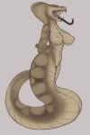  breasts eyes_closed fangs female forked_tongue hands_behind_back hissing impracticalart naga non-mammal_breasts nude open_mouth reptile scalie serpentine simple_background sketch snake snake_hood solo tongue tongue_out video_games viper_(x-com) x-com x-com_2 
