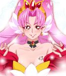  1girl akagi_towa cure_scarlet go!_princess_precure graphite_(medium) looking_at_viewer millipen_(medium) onnaski open_mouth precure precure_all_stars smile solo traditional_media 