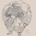  1:1 absurd_res anthro armband beast_(disambiguation) big_muscles big_penis canid canine canis claude_lucano genitals giant_cock hair hi_res huge_muscles huge_penis hyper hyper_muscles kyrgz lips male male/male mammal muscular nipple_piercing nipple_ring nipples pecs penis piercing sketch solo spikes tattoo tusks vein wolf 