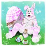  1:1 breasts candy chocolate chocolate_milk easter easter_bunny feces female food fur genitals hi_res holidays lagomorph leporid mammal pink_body pink_fur pussy rabbit samuel_pejack scat white_body white_fur 