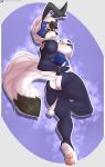  absurd_res anthro dusk_lycanroc eyewear female glasses hi_res lycanroc nintendo pok&eacute;mon pok&eacute;mon_(species) reverse_bunny_costume skye_primis skylosminkan solo text url video_games 