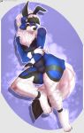  absurd_res anthro bunny_costume clothing costume dusk_lycanroc eyewear glasses hi_res lycanroc male nintendo pok&eacute;mon pok&eacute;mon_(species) sky_noctis skylosminkan solo text url video_games 