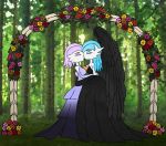  angel azula_voir&eacute;e black_wings blue_hair duo feathered_wings feathers female female/female gardevoir hair humanoid kissing mega_evolution mega_gardevoir nintendo pink_hair pok&eacute;mon pok&eacute;mon_(species) shiny_pok&eacute;mon tmp999 video_games wedding wings 