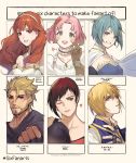  aikatsu!_(series) bandage_over_one_eye bangs bare_shoulders blonde_hair blue_eyes blue_hair boxing_gloves brown_eyes cape celica_(fire_emblem) choker clenched_hand dead_or_alive dead_or_alive_5 facial_hair fatal_fury fire_emblem fire_emblem_echoes:_shadows_of_valentia green_eyes grey_eyes heart highres hunter_x_hunter kitaouji_sakura kurapika mahou_shoujo_madoka_magica miki_sayaka mila_(doa) mr_karate pink_hair red_eyes red_hair short_hair six_fanarts_challenge stubble velahka 