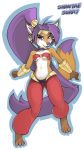  2020 4_toes 5_fingers anthro breasts canid canine clothed clothing cosplay costume digital_media_(artwork) english_text female fingers fox foxmode hair hi_res mammal midriff navel purple_eyes purple_hair shantae shantae_(series) signature solo surry text toes video_games wayforward 