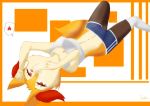  2020 anthro braixen cheek_tuft clothed clothing crop_top facial_tuft female fully_clothed fur head_tuft hi_res lying midriff navel nintendo on_back pok&eacute;mon pok&eacute;mon_(species) red_body red_fur shirt solo tan_body tan_fur tieradler topwear tuft video_games yellow_body yellow_fur 