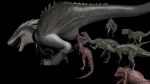  3d_(artwork) ark_survival_evolved blender_(software) bound digital_media_(artwork) dinosaur dromaeosaurid female female/female feral forced gangbang grawiorum group group_sex hi_res public_use reptile scalie sex theropod 