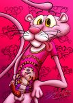  absurd_res anthro bottomless bottomless_clothing calvin_and_hobbes clothed clothing genitals hi_res hobbes lobofeo male panthera penile_spines penis pink_panther_(series) pinup pinup_pose pose solo 