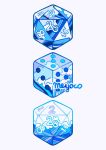  artist_name cube dice icosahedron meyoco no_humans number original simple_background wave_print waves white_background 