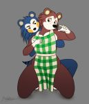  absurd_res animal_crossing anthro apron apron_only big_breasts bilabee breasts clothed clothing digital_media_(artwork) duo eulipotyphlan female female/female freckles fur hand_under_clothes hedgehog hi_res mabel_able mammal mostly_nude nintendo partially_clothed sable_able sibling simple_background sister sisters thick_thighs video_games 