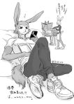  ! ... anthro beastars beverage book bottomwear canid canine canis clothed clothing coffee coffee_mug dwarf_rabbit english_text family father father_and_child father_and_son female footwear fur furniture grey_body grey_fur group haru_(beastars) hybrid japanese_text jeans kemono laundry_basket legoshi_(beastars) looking_at_phone lounging lying male mammal monochrome mother mother_and_child mother_and_son multicolored_body multicolored_fur newspaper pants parent parent_and_child phone pillow prick_ears reading shirt shoes signature simple_background slim slippers sneakers son t-shirt table teenager text topwear translation_request tsutako two_tone_body two_tone_fur white_background white_body white_fur wolf yelling young 