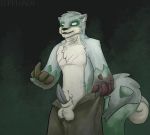  blind claws dirty erection fur genitals jumpstart_games lupelongo lutari lutrine male mammal mustelid neopet_(species) neopets scar simple_background smile solo undead video_games zombie 