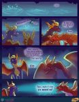  activision cave comic dialogue dragon duo english_text feral flame_(spyro) hi_res male male/male monsterfuzz purple_body red_body relief spyro spyro_reignited_trilogy spyro_the_dragon text video_games water wings 